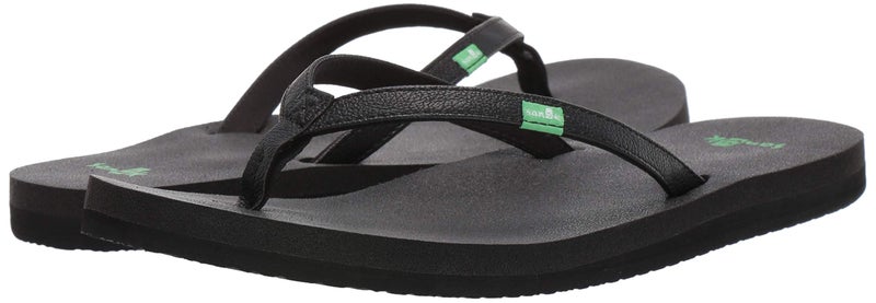 Sanuk Yoga Joy | Flip Flops for Women | Yoga Sandals For Women | Women's Beach Sandals | Memory Foam Footbed, Black, 9 - Image 4