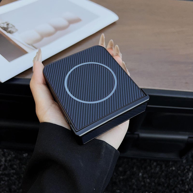 erorex For Motorola Razr 60 Ultra Three Parts Carbon Fiber Texture MagSafe Phone Case(Purple) - Image 5