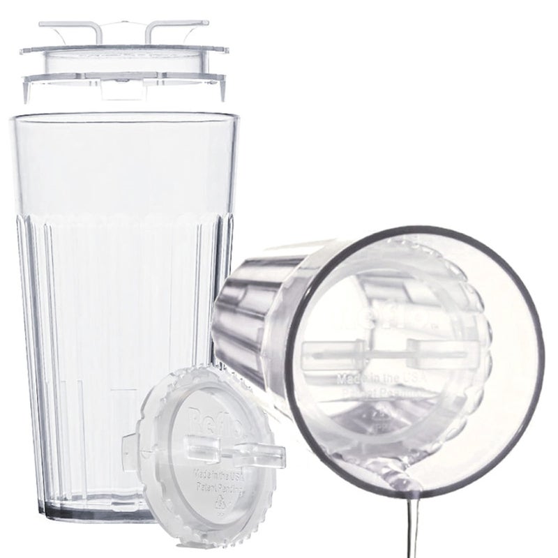 Reflo Smart Cup Bundle (Clear 4-Pack) Montessori Weaning Training for Toddlers Learning to Drink, Slow-Spill 360 Rim Flow-Control Open-Cup Design, BPA-Free, Made in USA, E-Guide via QR Code - Image 2