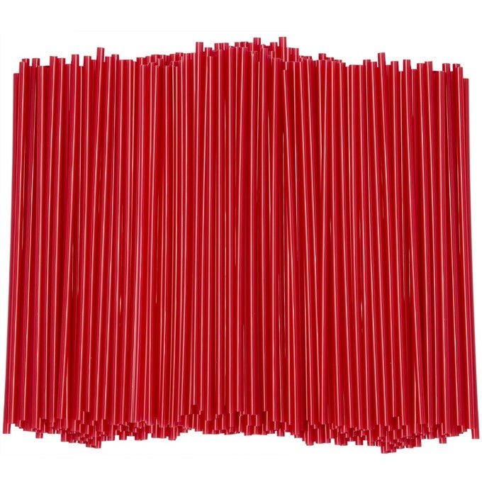 5 INCH 1000 COUNT COFFEE COCKTAIL STIRRERSSTRAWS DISPOSABLE PLASTIC SIP STIR STICKS RED