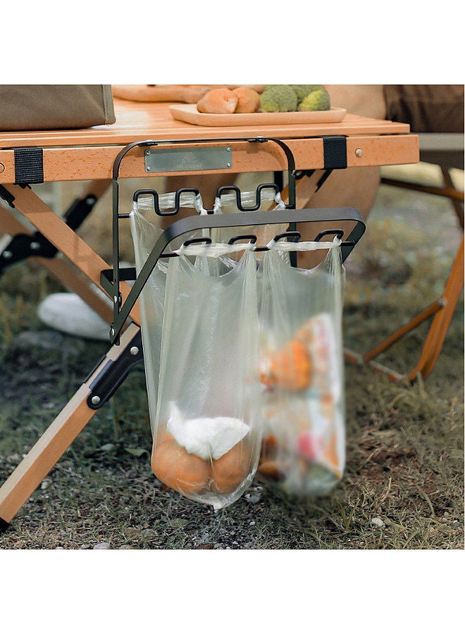 Generic Foldable Garbage Bag Support Outdoor Camping Rubbish Rack Plastics Holder Picnic Kitchen Disposable Black - Image 3