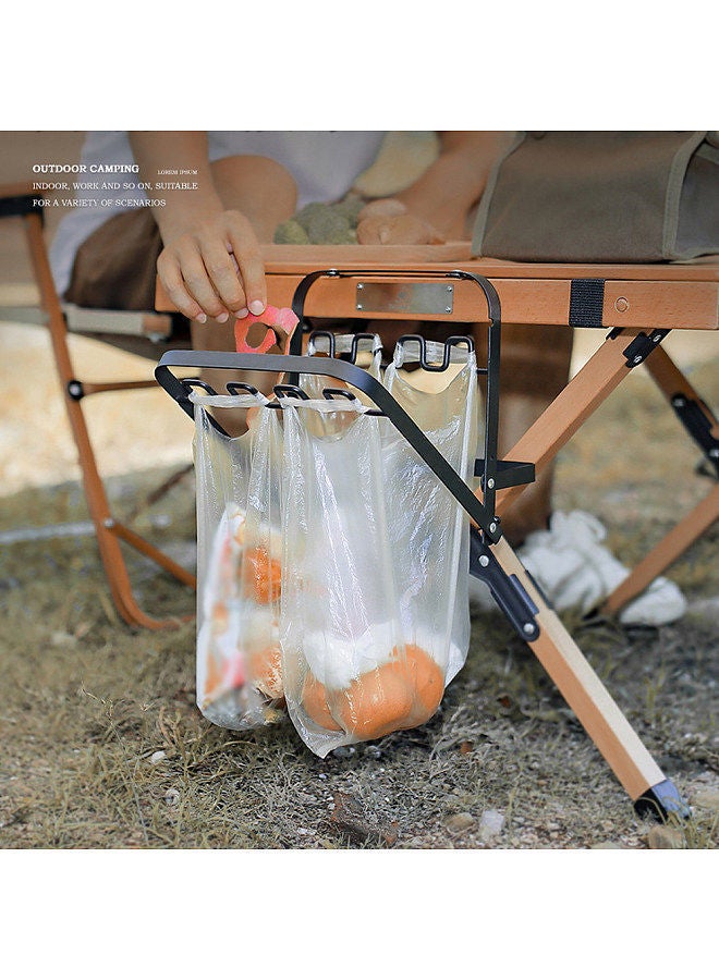 Generic Foldable Garbage Bag Support Outdoor Camping Rubbish Rack Plastics Holder Picnic Kitchen Disposable Black - Image 2