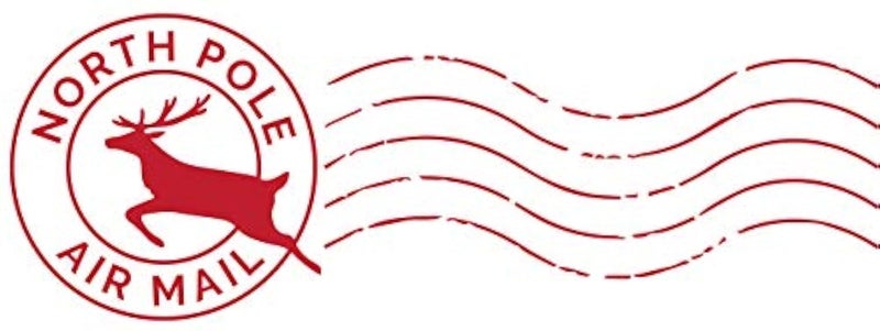 Canopy Street ختم شمال القطب ذاتي الحبر / ختم سانتا / 13/16" × 2 3/16" ختم مطاطي لرنة / ختم طباعة حمراء لرسالة عيد الميلاد / ختم ظرف عطلة الشتاء الجوي - Image 1