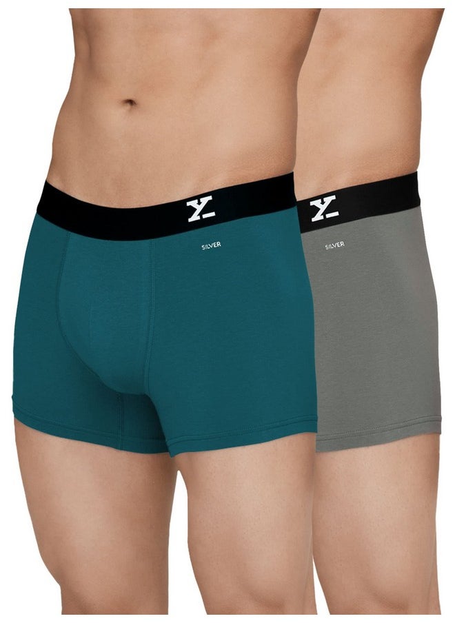 XYXX XYXX Men’s Aero Silver Cotton Underwear for Men, Anti-Odour Silver Tech, Lasting Freshness, Moisture Absorbent Pack of 2 (XXL; Legion Blue + Frost Grey)  - Image 1