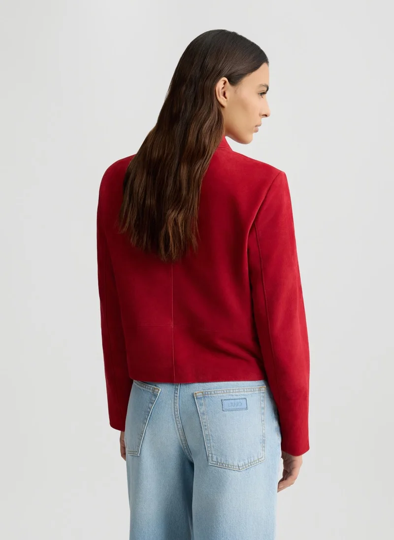 Liu Jo Red suede boxy jacket