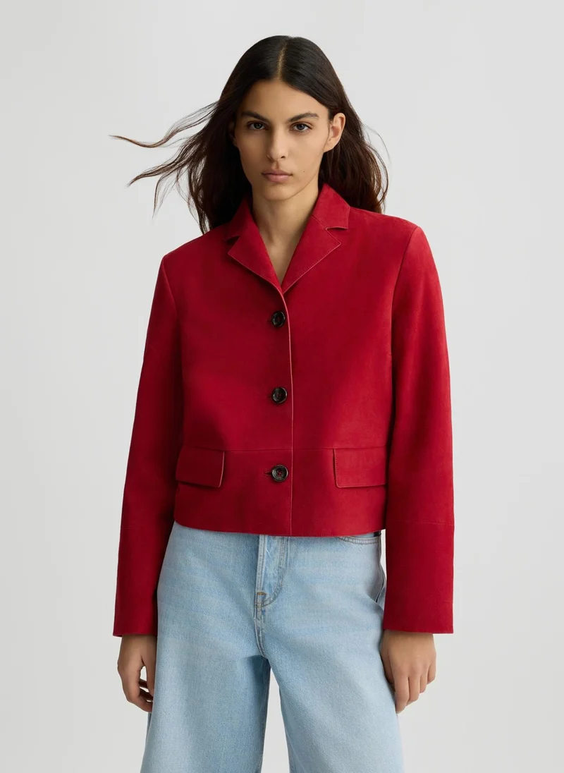 Liu Jo Red suede boxy jacket