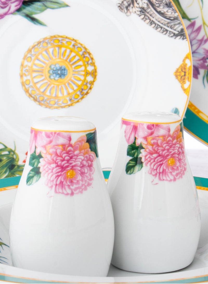 دانيا طقم سفرة بورسلين 28 قطعة بطبعة زهور، مناسب لـ 6 أشخاص متعدد الألوان - Image 5