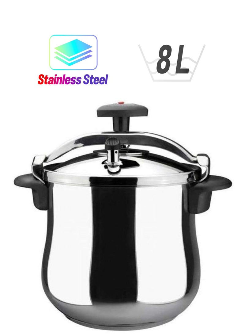 Magefesa 8Liters Star Bombeada Pressure Cooker, Silver - 8 Liters |Cookware Kitchen Pressure Cookers Silver 