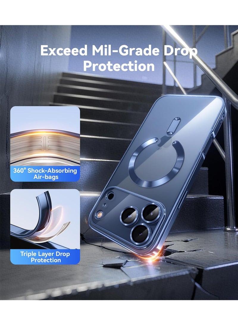 WRISTWISE Case Cover for iPhone 17 Pro with 1 Screen Protector [Built-in Camera Lens Protector] [Shockproof and Dustproof] [Slim and Elegant Case] Blue - Image 5