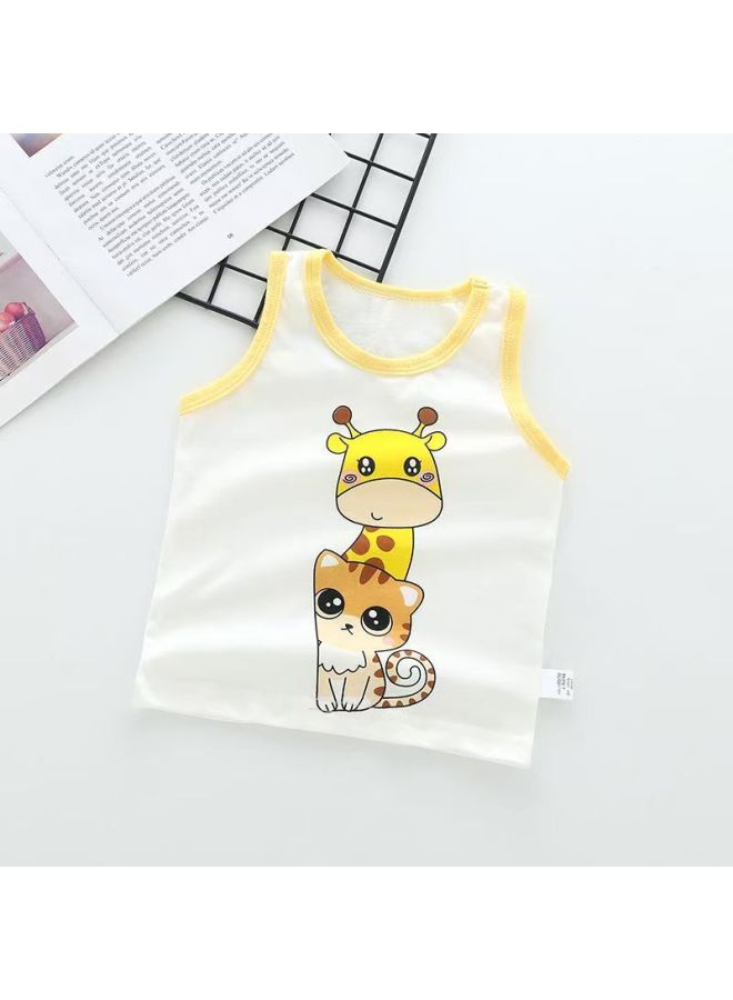 New Style Thin Summer Pure Cotton Baby Vest Base Belly Protecting Children's Sleeveless Top Baby Clothes Breathable And Sweat-absorbent