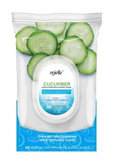 Epielle Epielle New Makeup Remover Cleansing Wipes Tissue Towelettes - Cucumber, 60 Counts, 2 Pack Beauty Stocking Stuffers Gift  - Image 2