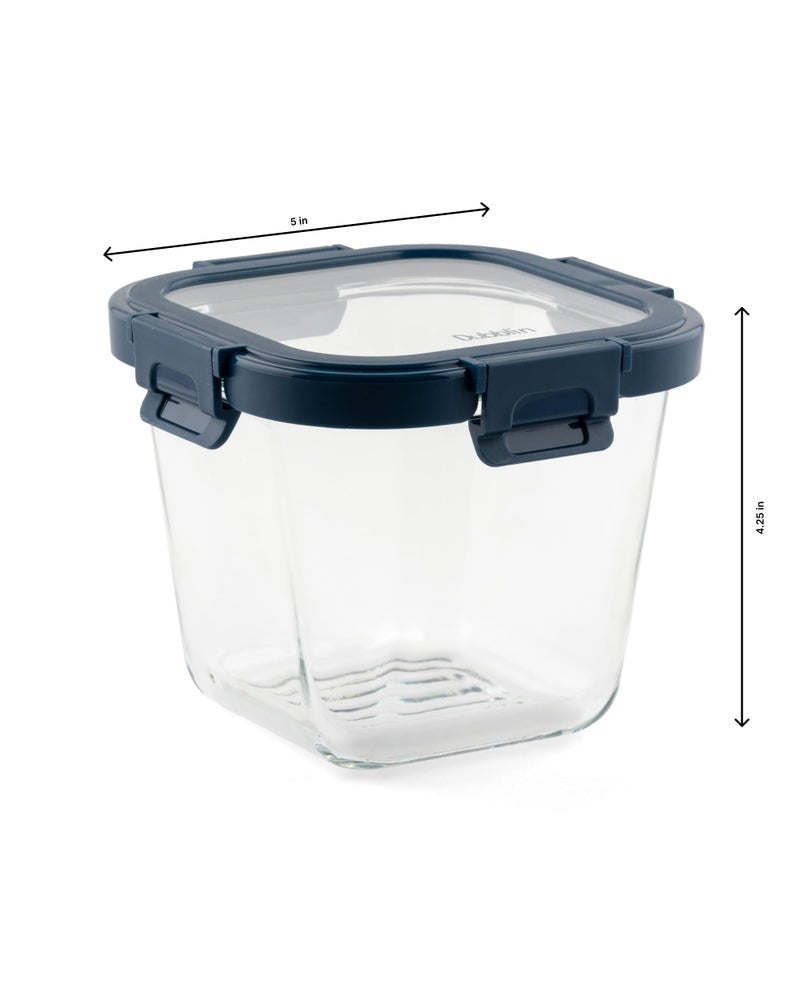 DUBBLIN Keep In Glass Borosilicate Glass Container 850ml - Square, Clear | Oven, Freezer & Microwave Safe Storage Solution (1 Piece) - Image 5