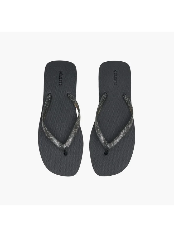 سيليست Women's Glitter Detail Flip Flops