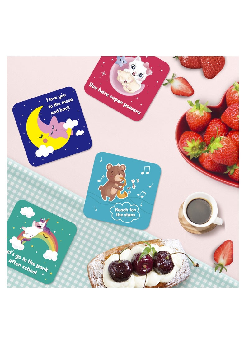 نوفولان بطاقات تحفيزية للأطفال من نوفولان، 60 بطاقة، ملاحظات على صندوق غداء الأطفال، بطاقات تحفيزية لطيفة وبطاقات تفكير، بطاقات تشجيع ممتعة، تخلق لحظات ترابط خاصة مع الطفل، 9.5 × 9.5 سم - Image 5