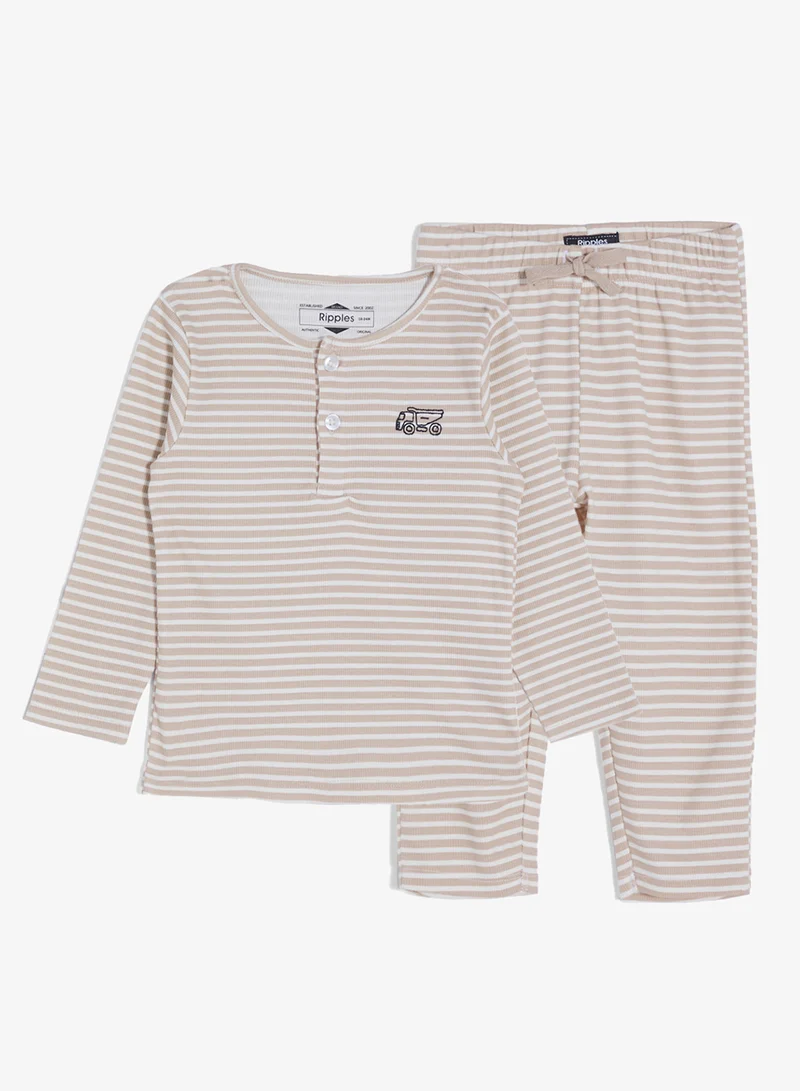 Ripples Boys Pajama Set With Long Sleeves Top & Bottom