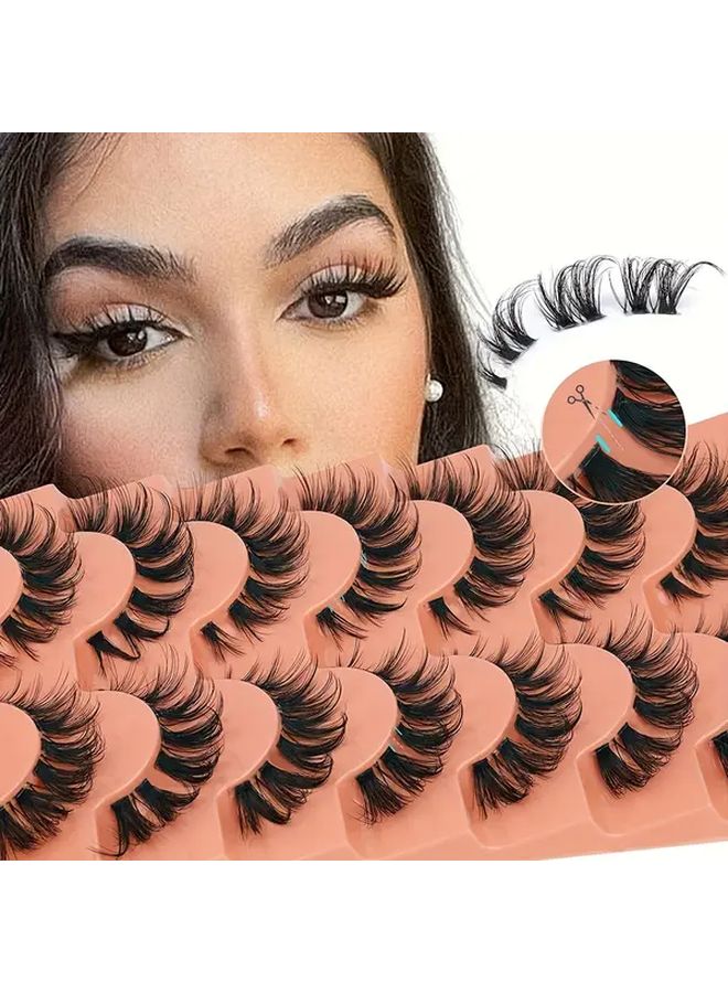 Natural Wispy Individual Eyelash Clusters 56 Pcs 17mm Clear Band Multipack Model GL707 - Image 1