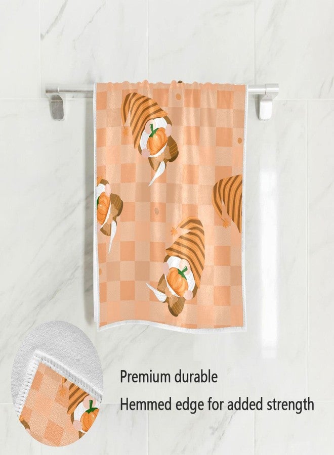 مناشف يد بنقشة مربعات الخريف من Vdsrup، مزينة برسومات أقزام، ومناشف وجه للحمام، ومناشف حمام ناعمة للضيوف، ومناشف مطبخ رقيقة محمولة، ومناشف أطباق، مقاس 16 × 30 بوصة. - Image 2