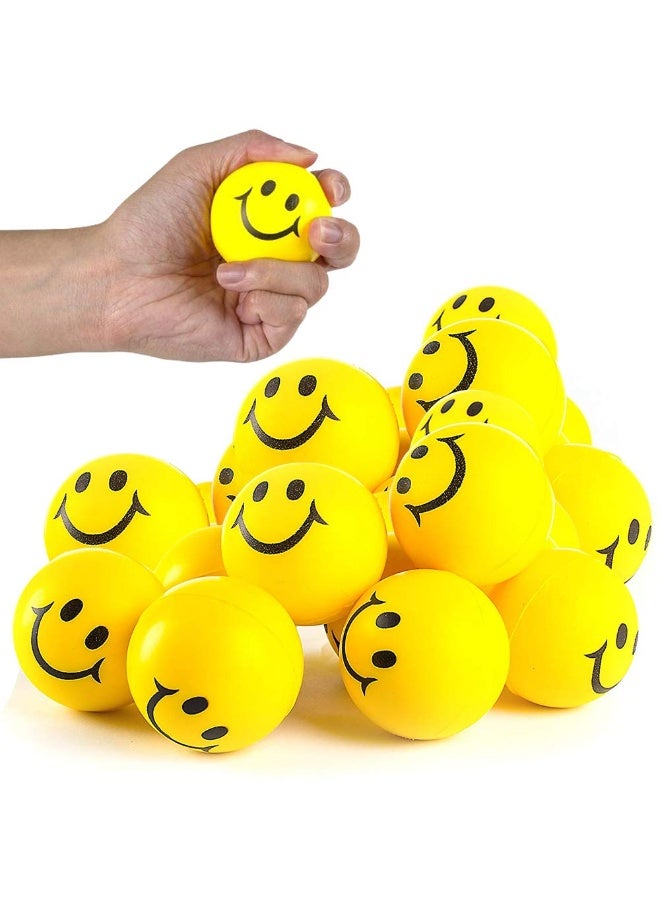 Eleish Smile Face Stress Balls for Kids and Adults - Pack of 12 - 2 Inch Spongy Squeeze Toys for Anxiety Relief - Fun Birthday Party Favors and Goodie Bag Fillers for Boys and Girls - Image 2