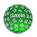 DNDND D100 Die Glitter Green 100 Sided Dice Set with Translucent Pouch for Dungeons and DragonsChameleon Green with White Number - Image 2