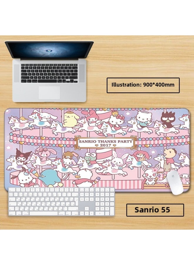 Unlocked Sanrio Mouse Pad Extra Large Girl Cute Cartoon Notebook Office Computer Keyboard Learning-Color:70x35cm Thickness 3mm-Pattern:Sanrio 55  - Image 1