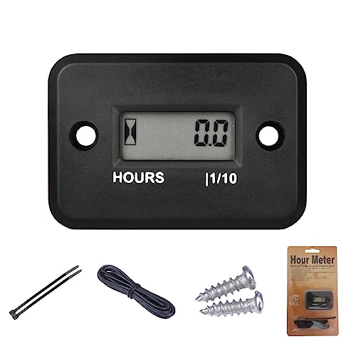 Yooreal Digital Inductive Hour Meter,Gas Engine Hr Meters,Dirt Bike,Waterproof IP68,for Various of ZTR/Riding Lawn Mower Land Trimmer Pressure Washer Boat Outboard Motor Motorcycle ATV Boat etc - Image 1