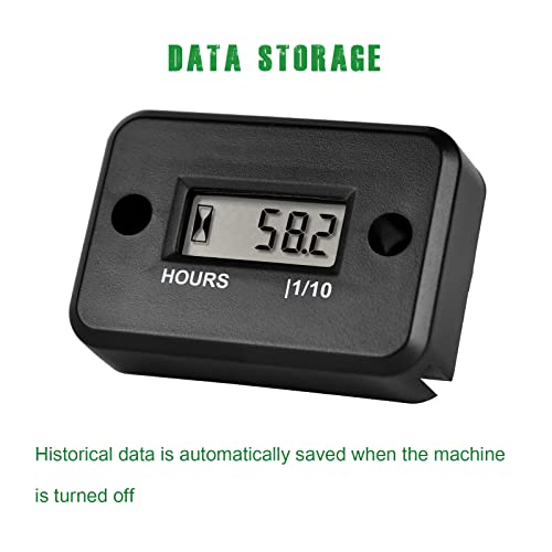 Yooreal Digital Inductive Hour Meter,Gas Engine Hr Meters,Dirt Bike,Waterproof IP68,for Various of ZTR/Riding Lawn Mower Land Trimmer Pressure Washer Boat Outboard Motor Motorcycle ATV Boat etc - Image 3