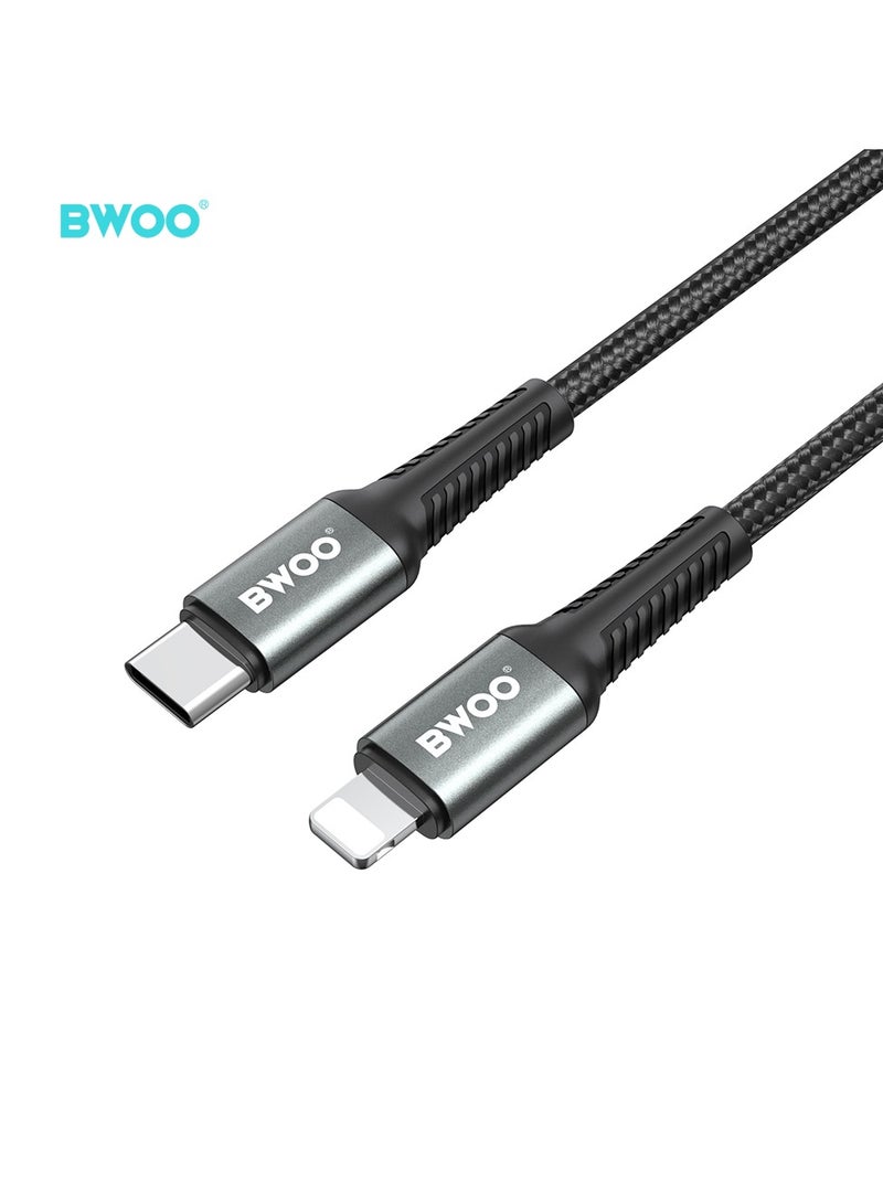 BWOO Type-C To Lightning Fast Charging Data Cable 2M Black - Image 3