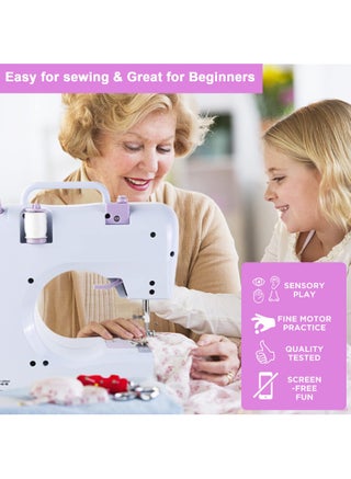 12-Stitch Electric Sewing Machine - Double Line and Double Speed - Portable Multifunctional Sewing Machine for Beginners and Kids - view 4