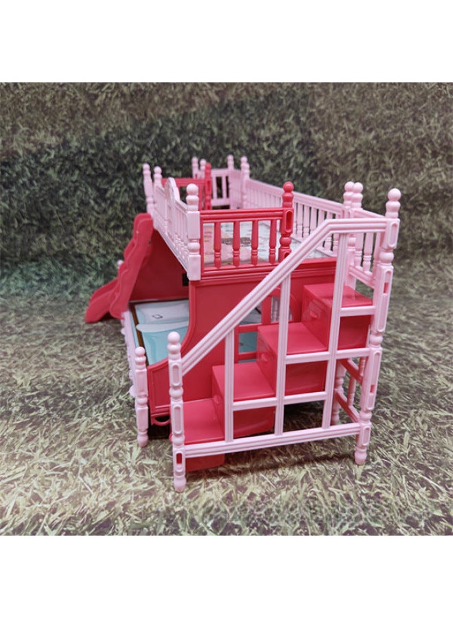 Style Dress Up 17cm Bed Doll Bunk Bed Set Girl's House Accessories Quilt Pillow Bed Sheet-Height:17cm Slide  - Image 2