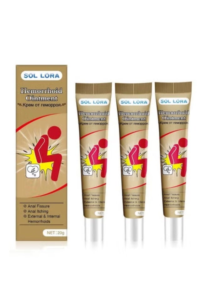 SOL LORA 3PACK Herbal Hemorrhoid Ointment, Body Cream, Hemorrhoids Cream, Massage Hemorrhoid Crema, Ointment Body Massage for Men and Women - Image 1