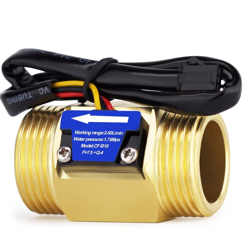 DIGITEN G1" Male Thread Water Flow Hall Sensor Switch Flowmeter Counter 2-50L/min - Image 1