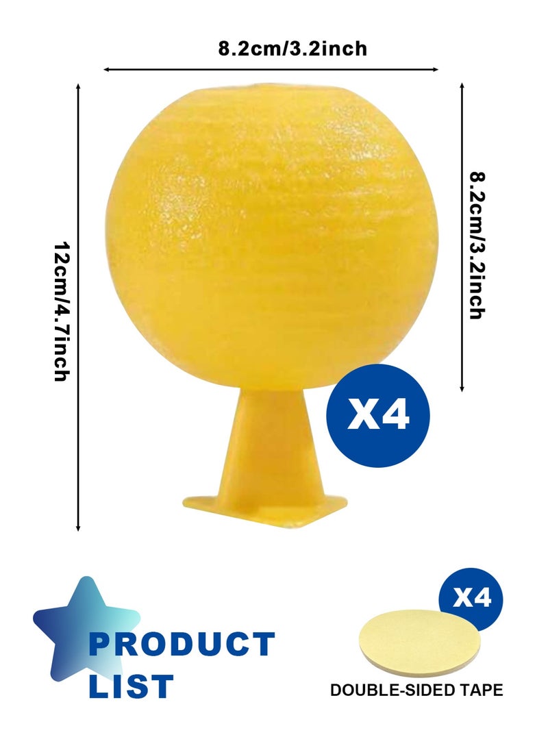HomarKet 4PCS Fruit Fly Trap Ball, Sticky Fly Traps, Insect Ball Traps Mosquito Traps, Household Garden Sticky Ball Fly Catcher, Indoor Outdoor House Kitchen Plants Trees Flying Insects - Image 2