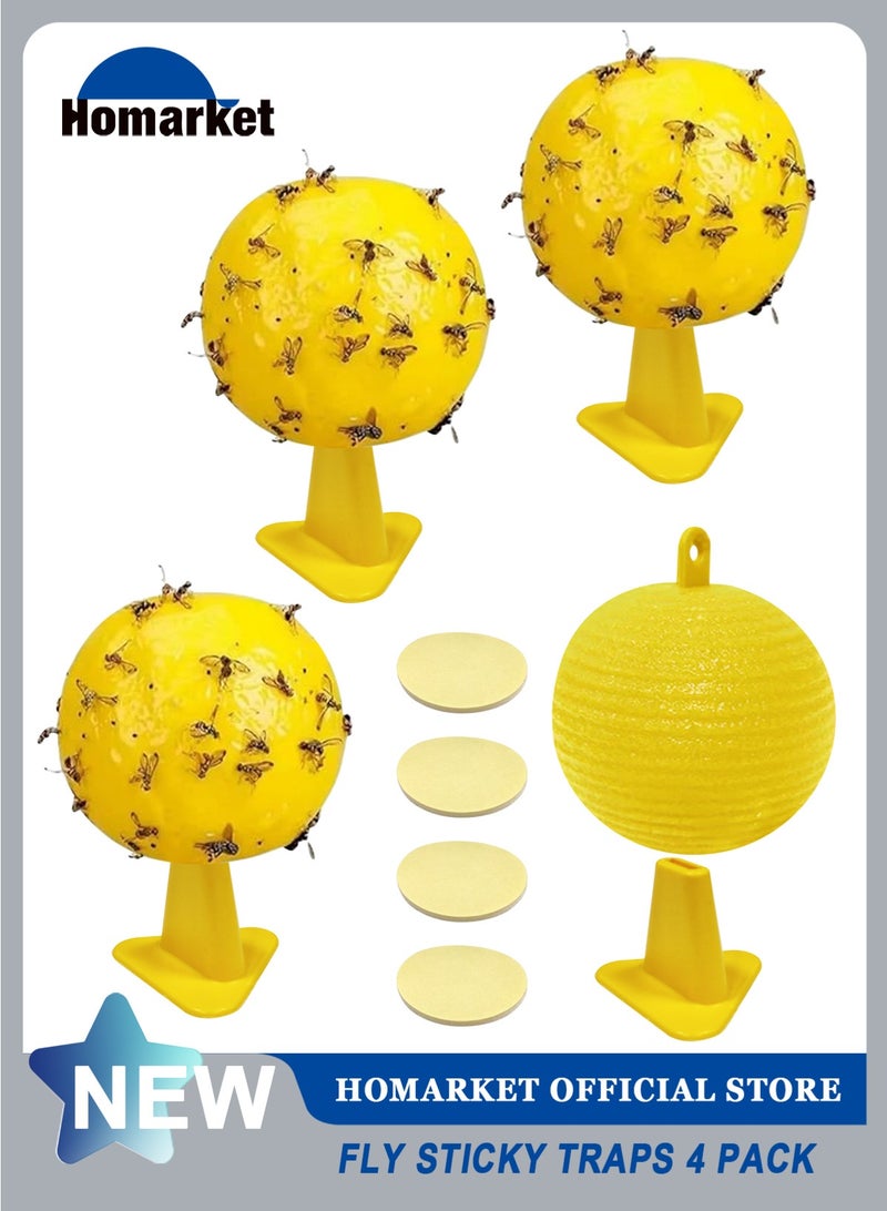 HomarKet 4PCS Fruit Fly Trap Ball, Sticky Fly Traps, Insect Ball Traps Mosquito Traps, Household Garden Sticky Ball Fly Catcher, Indoor Outdoor House Kitchen Plants Trees Flying Insects - Image 1