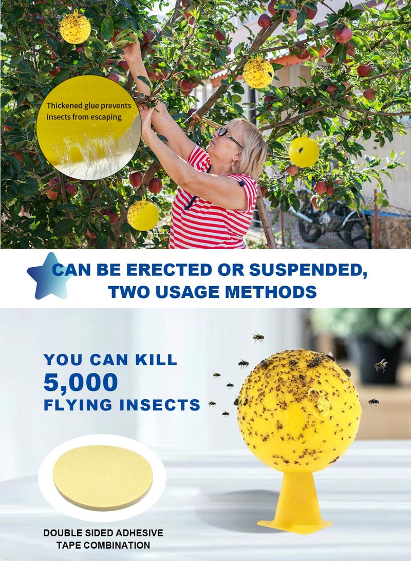 HomarKet 4PCS Fruit Fly Trap Ball, Sticky Fly Traps, Insect Ball Traps Mosquito Traps, Household Garden Sticky Ball Fly Catcher, Indoor Outdoor House Kitchen Plants Trees Flying Insects - Image 5