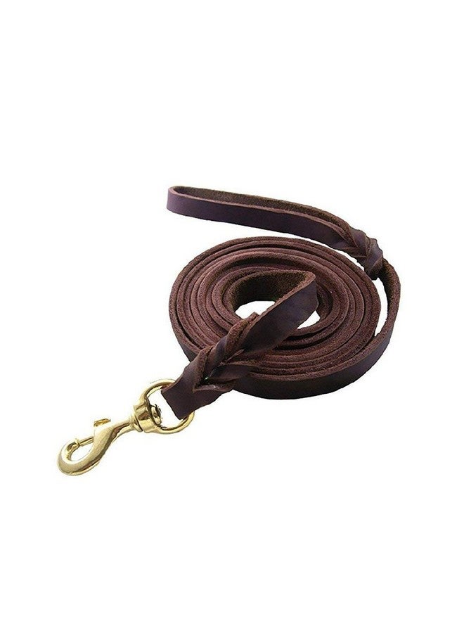 مقود جلدي طويل للكلاب الصغيرة والمتوسطة الحجم (بني، عرض 10 أقدام: 0.5 بوصة) - Image 2
