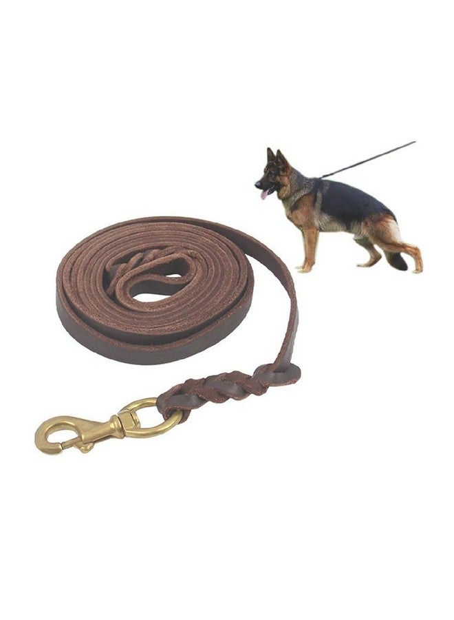مقود جلدي طويل للكلاب الصغيرة والمتوسطة الحجم (بني، عرض 10 أقدام: 0.5 بوصة) - Image 3