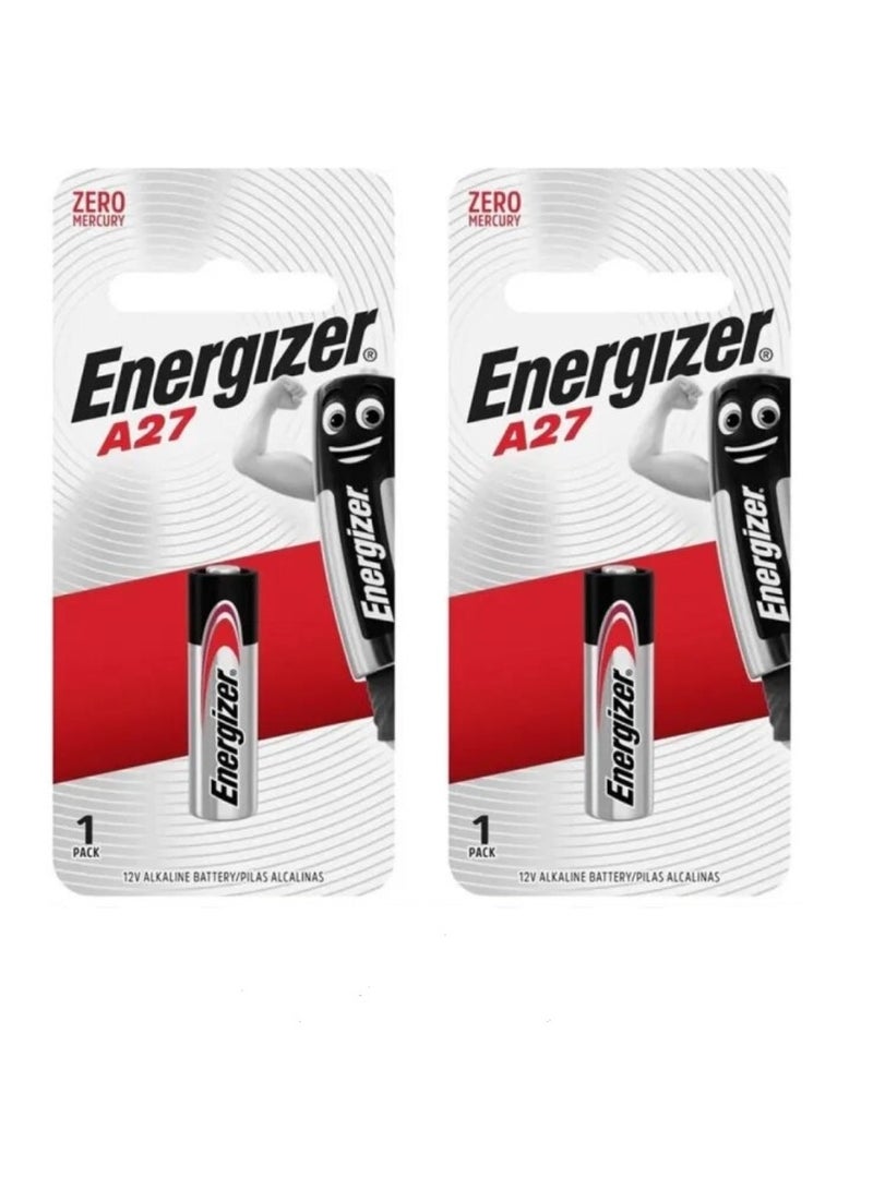 إنرجايزر 2-Pieces Energizer 27A Zero Mercury Alkaline 12V Batteries
