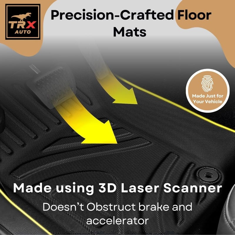 TRX AUTO 3D Car Floor Mats For Jetour T2 2024 2023 2025 Set Of 4 With Trunk Mat | All Weather Protection | Black TPE Car Floor Mats | Accessories For Jetour T2 2024 | - Image 4