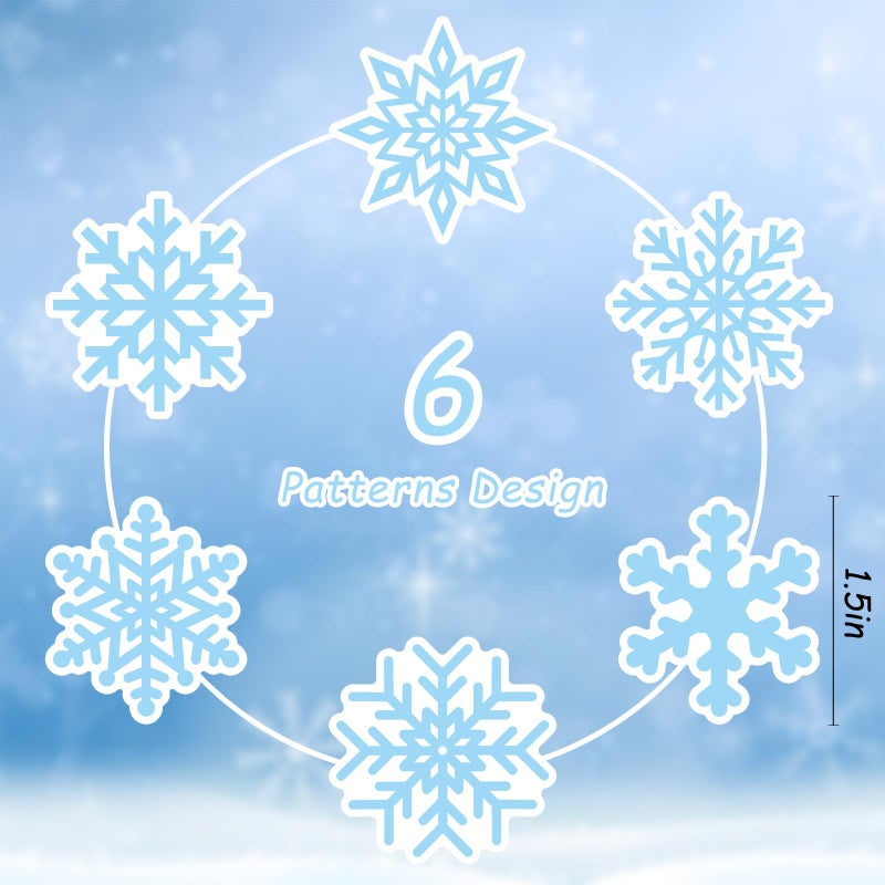 Ozepao 150 Pcs Snowflake Stickers 6 Different Designs Winter Holiday Crafts Envelopes Party Decor Supplies - Image 3