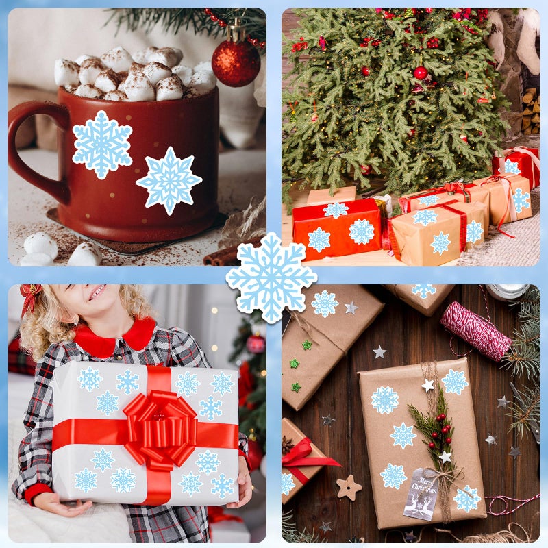 Ozepao 150 Pcs Snowflake Stickers 6 Different Designs Winter Holiday Crafts Envelopes Party Decor Supplies - Image 5