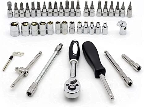 SHANIX IMPEX™ 46 in 1 Pcs Combination Wrench Set/Socket for Car&Bike Repairing Hand Tool Long Handle Kit 46pcs Combo Tools Repair 1/4" Ratchet Torque Box for Spanner Force Kit - Image 5
