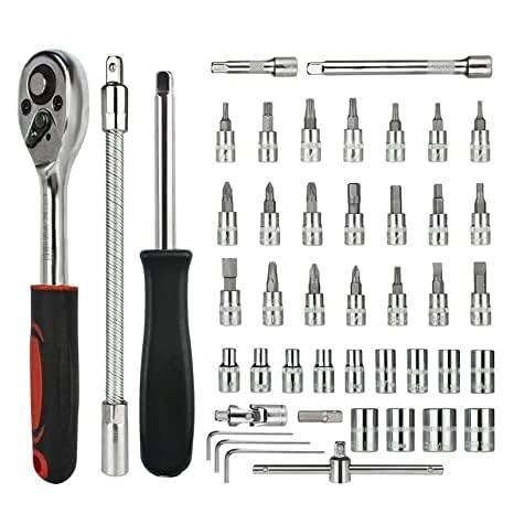 SHANIX IMPEX™ 46 in 1 Pcs Combination Wrench Set/Socket for Car&Bike Repairing Hand Tool Long Handle Kit 46pcs Combo Tools Repair 1/4" Ratchet Torque Box for Spanner Force Kit - Image 4