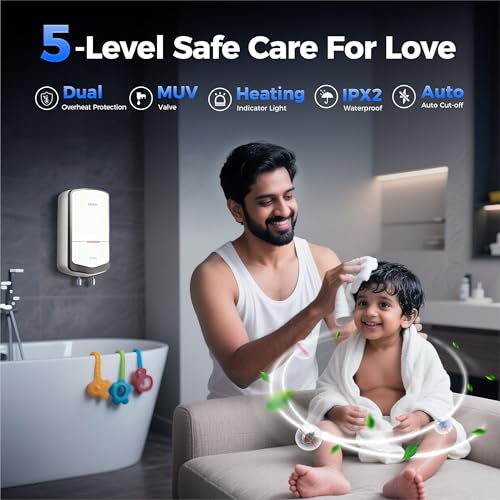 Haier ZYRA 5.5 Litre Instant Water Heater, 3000W Instant Geyser for Bathroom & Kitchen, 5-Year Tank Warranty, Rust Proof Body, Fast Heating, Advance SS Tank, Copper Heating Element, Wall Mount White - Image 5