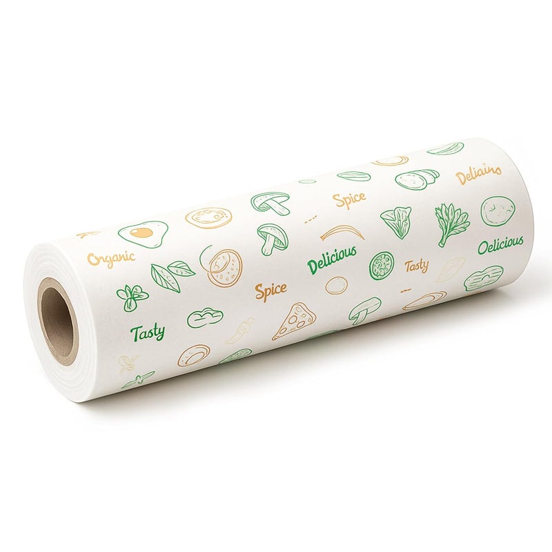 KOSY لفافة ورق الزبدة لتغليف الطعام | ورق مطبخ مقاوم للدهون وغير لاصق 50م | ورق تغليف آمن للطعام للسندويشات، الروتي، الوجبات الخفيفة، تعبئة الشاباتي، الخبز، الطهي وتخزين الوجبات - Image 1