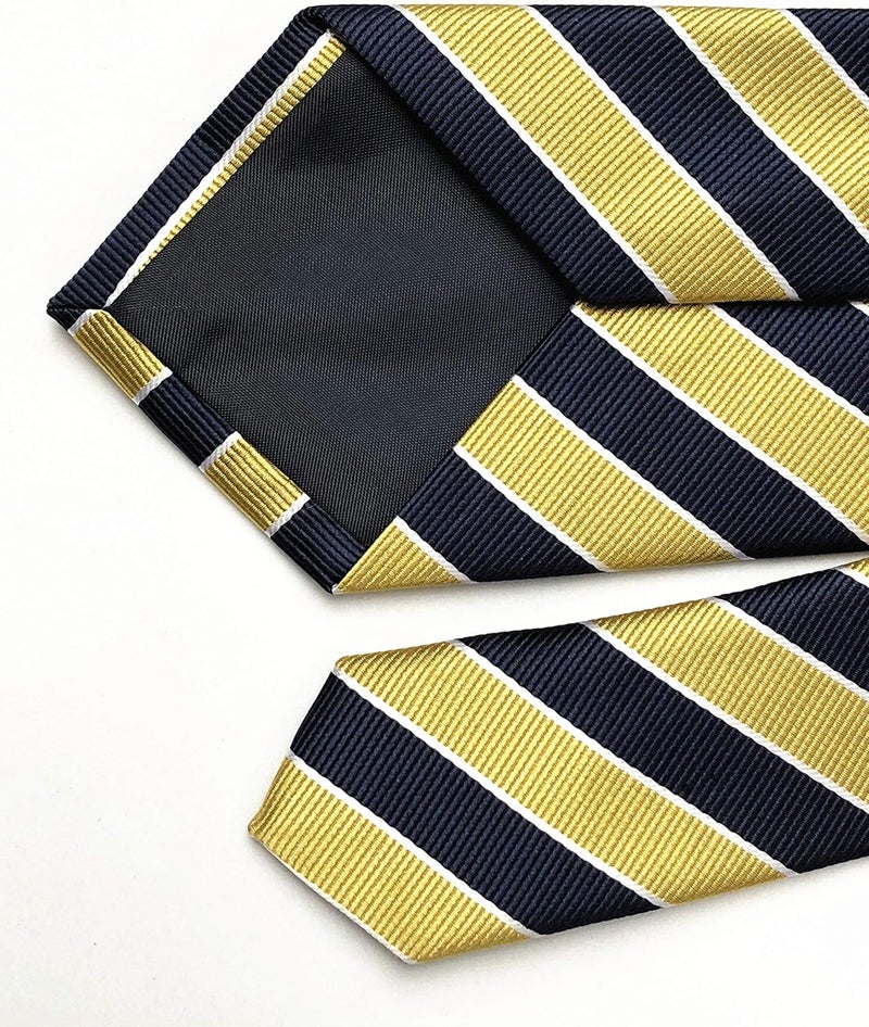 Secdtie Men's Classic Stripe Jacquard Woven Silk Tie Formal Party Suit Necktie - Image 3