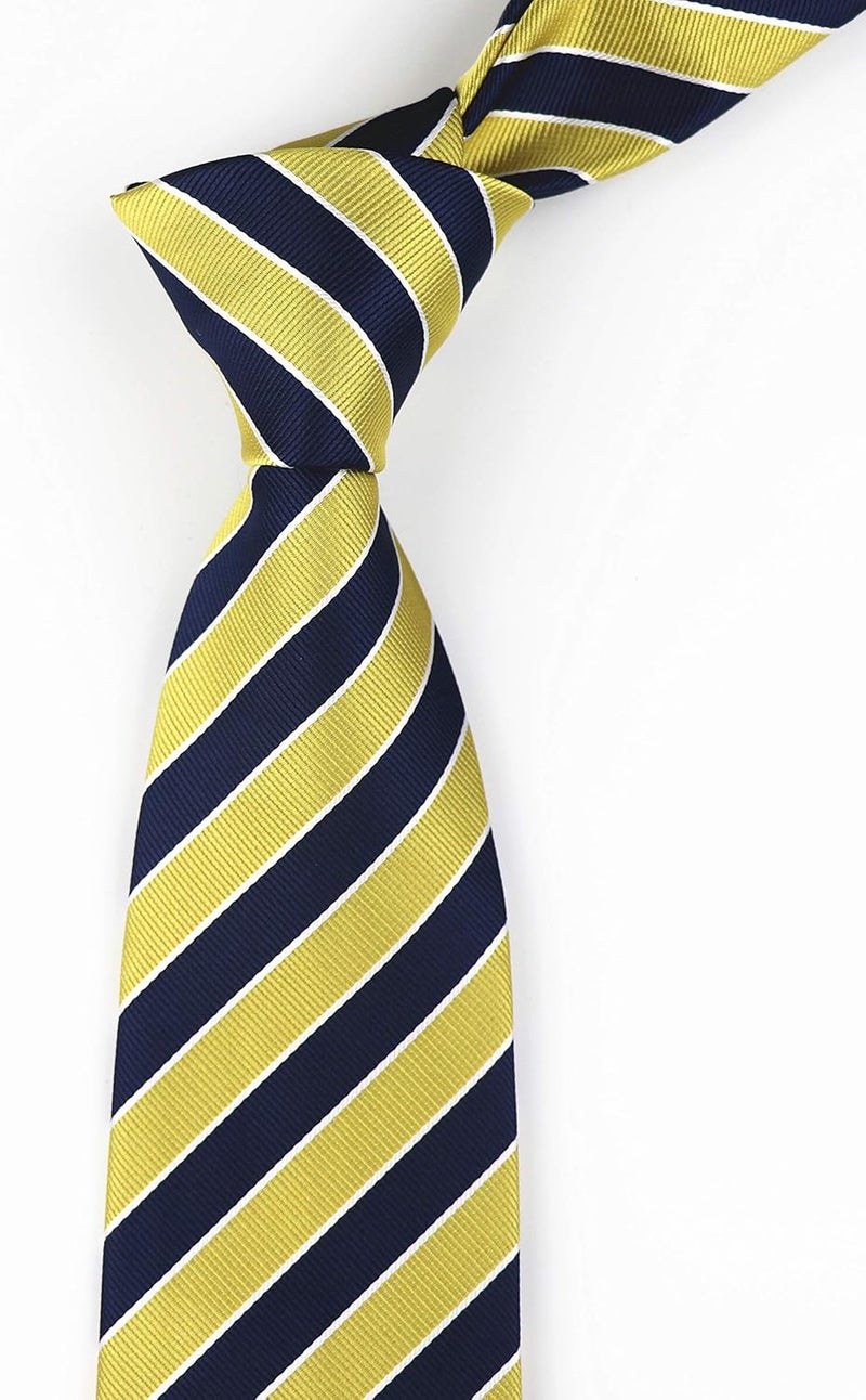 Secdtie Men's Classic Stripe Jacquard Woven Silk Tie Formal Party Suit Necktie - Image 4