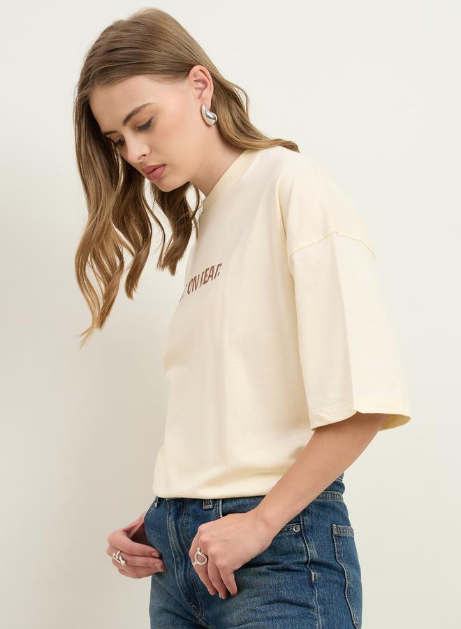 Styli Styli Left On Read Slogan Print Dropped Shoulder Oversized T-Shirt - Image 3