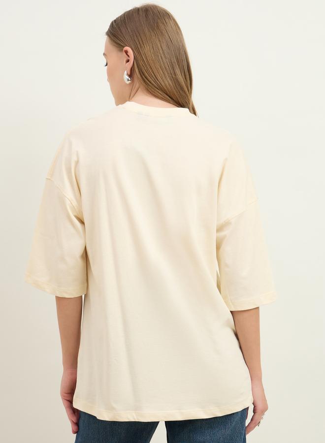Styli Styli Left On Read Slogan Print Dropped Shoulder Oversized T-Shirt - Image 5