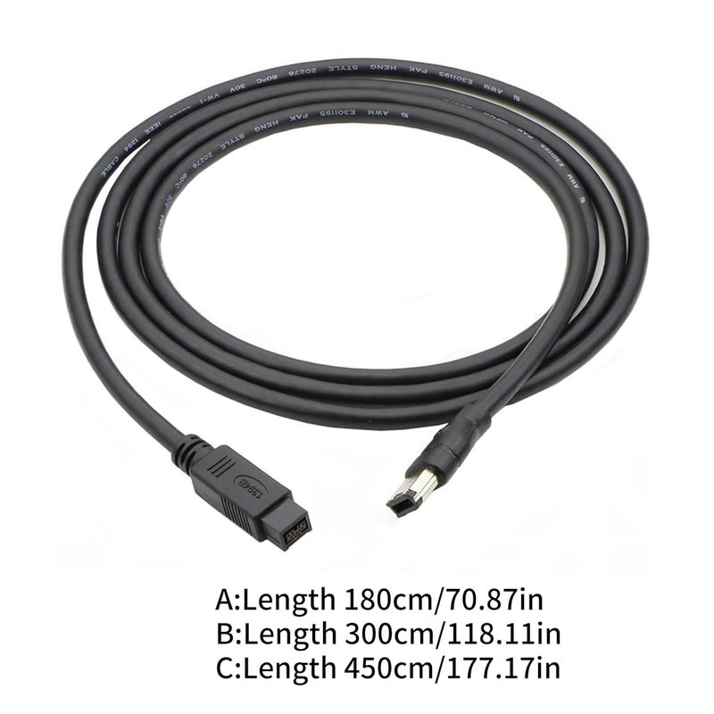 كابل Firewire IEEE1394، محول من منفذ ذكري بـ 6 أطراف إلى منفذ ذكري بـ 9 أطراف، مناسب للطابعات وأجهزة المسح الضوئي والأقراص الصلبة - Image 5