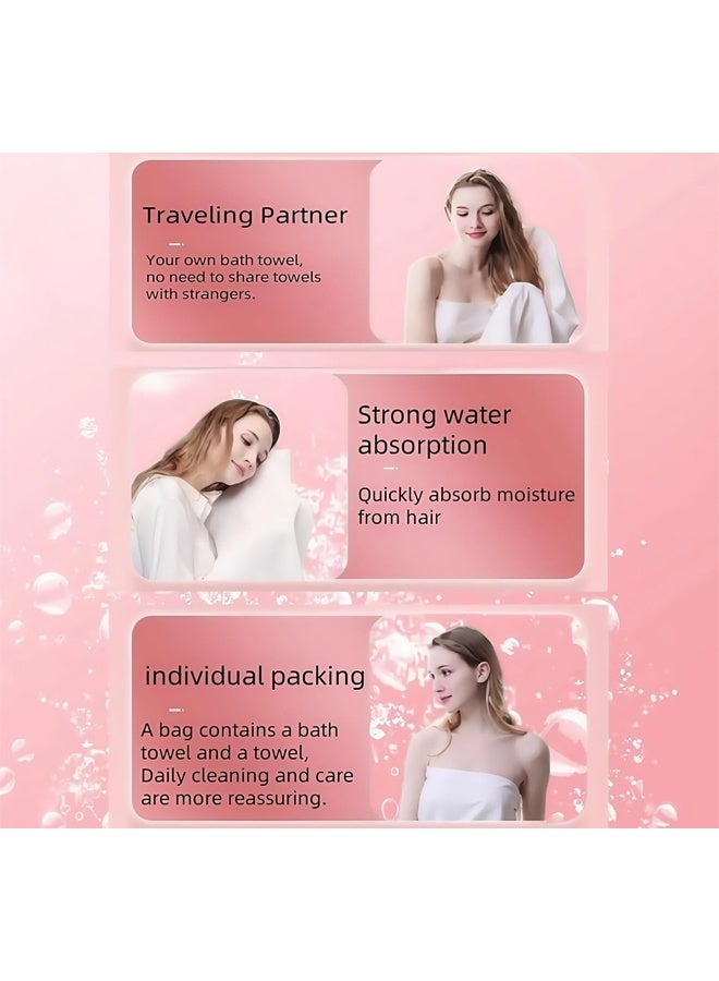 DUNISO 10Pcs Disposable Bath Towels，Travel Towels Set, Thicken Cotton Body Towels, Soft, Comfortable, Highly Absorbent，for Hotels Traveling Camping Bathroom Beach Swimming ，70x140cm  - Image 3